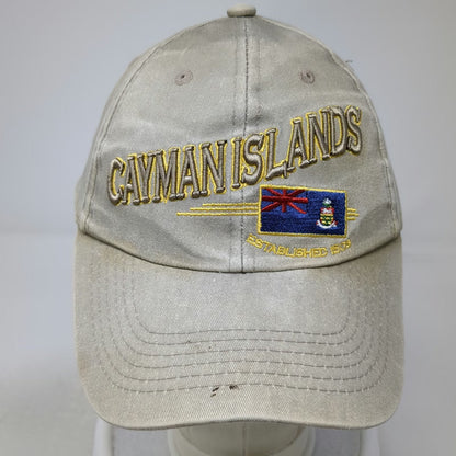 Eagle Crest Cayman Islands Flag Hat Beige One Size Baseball Cap Slideback Cotton