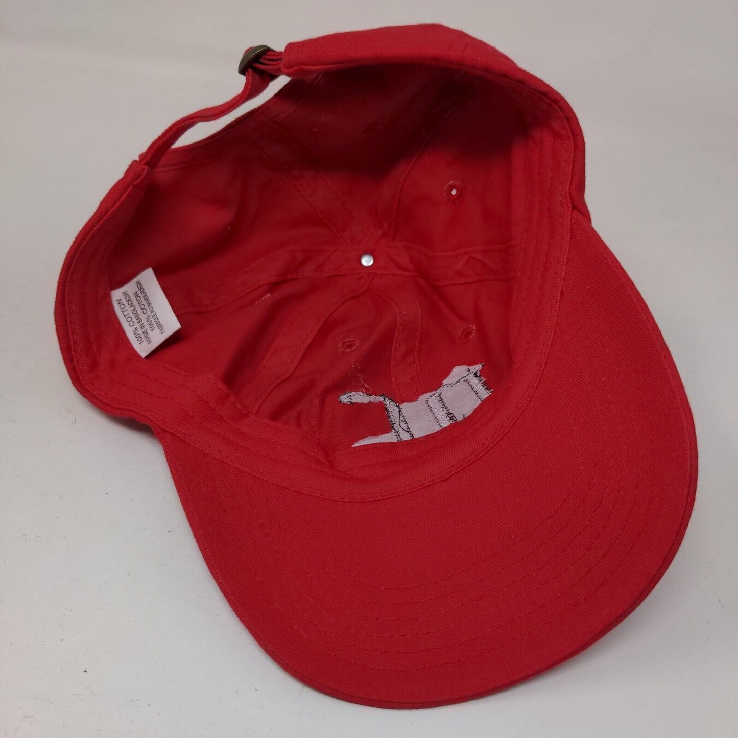 DC Slideback Hat Red One Size Adjustable Embroidered Vented Holes 6 Panel