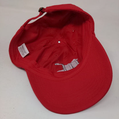 DC Slideback Hat Red One Size Adjustable Embroidered Vented Holes 6 Panel
