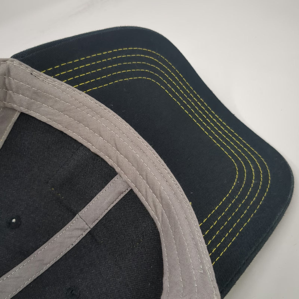 Keen Utility Trucker Hat Black One Size Gray Mesh Back Yellow Stitching Patch
