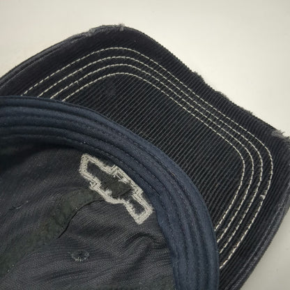 H3 Sportgear Baseball Cap Black One Size Corduroy Distressed Chevrolet Logo Hat