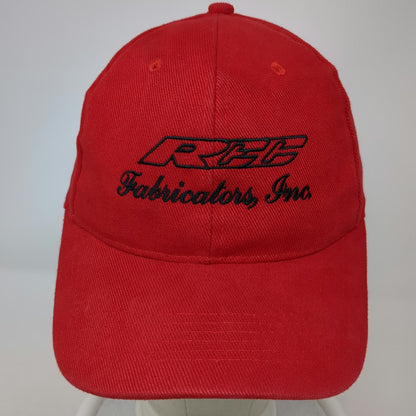Red Baseball Cap One Size REC Fabricators Inc Embroidered Logo Slideback Hat