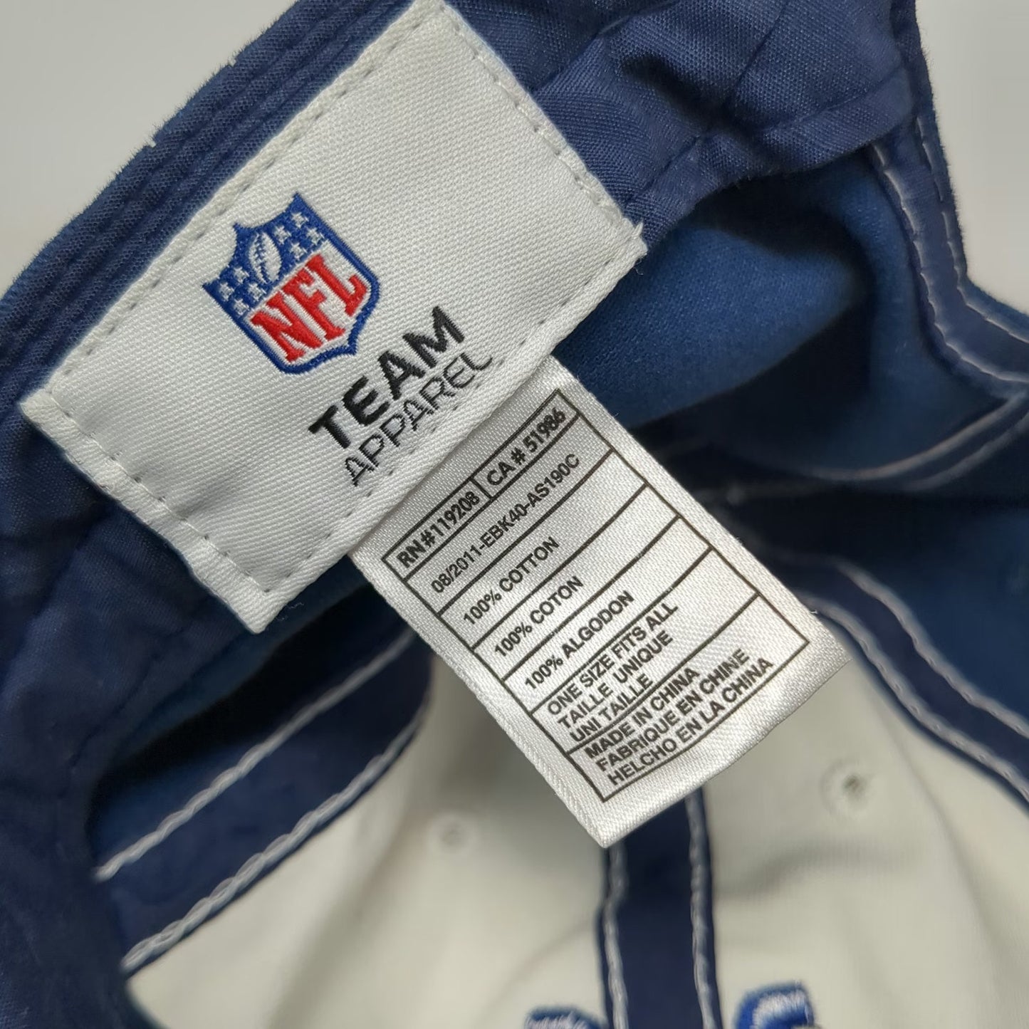 Indianapolis Colts NFL Team Apparel Blue One Size Cap Hat Horseshoe Logo Stitch