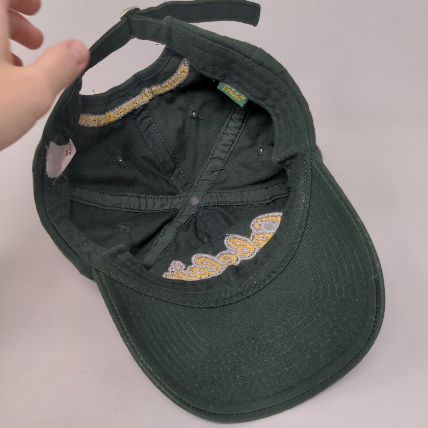 Cabela's Worlds Foremost Outfitters Slideback Hat Green OSFA Adjustable 6 Panel