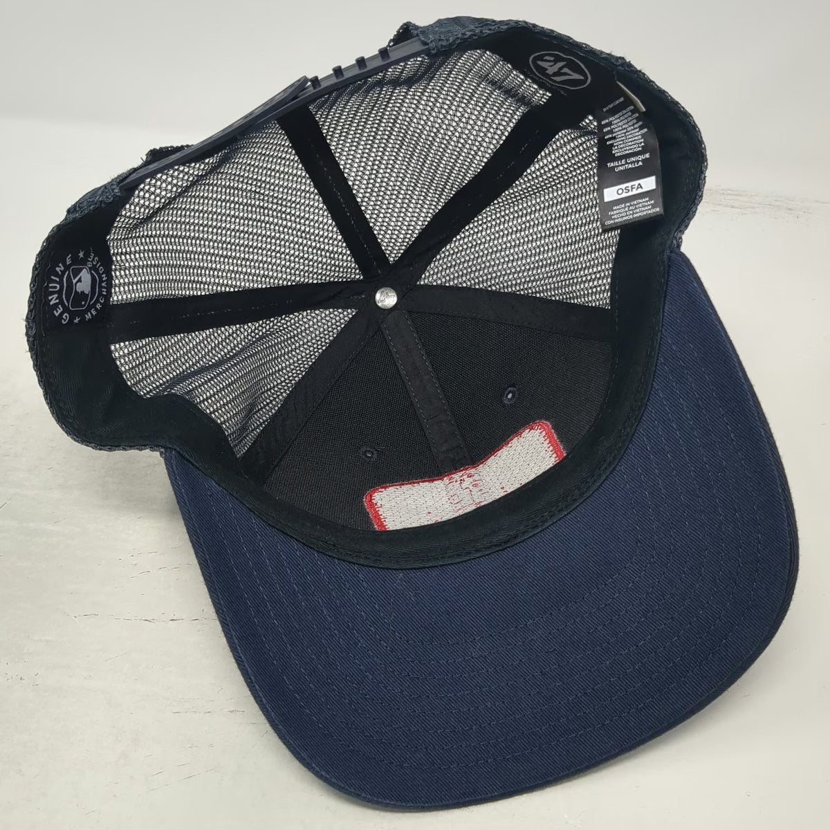 Cleveland Guardians MLB '47 Trucker Hat Gray Red White One Size Snapback Mesh