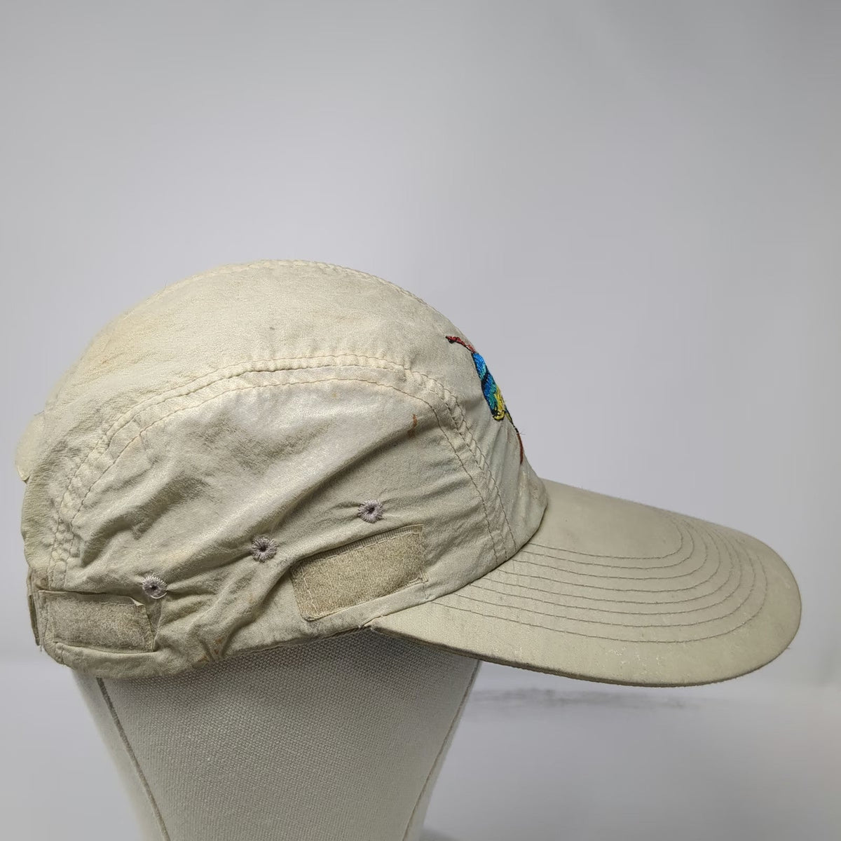 O'Keefe's Reef Baseball Cap Beige One Size Mahi Mahi Fishing Rods Strapback Hat