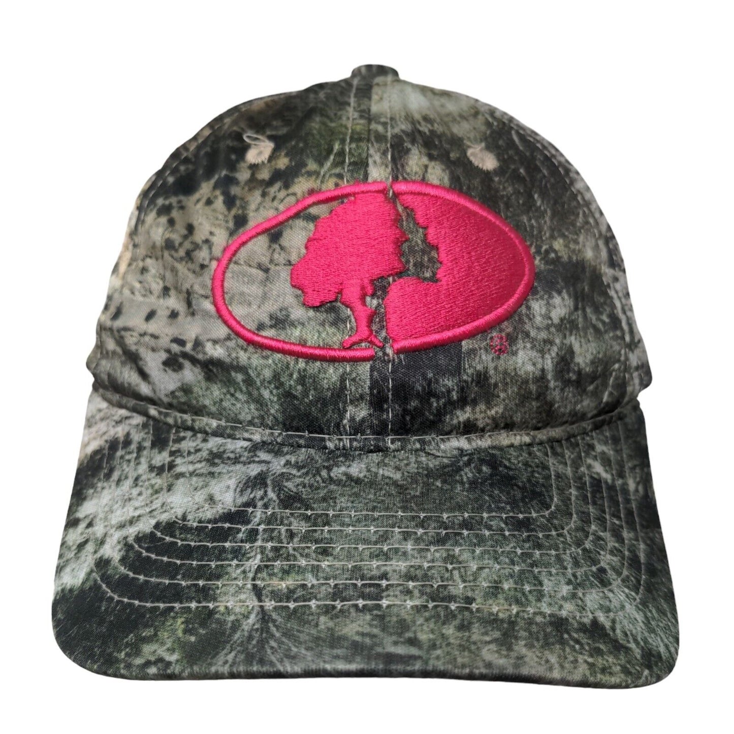 Mossy Oak Strapback Hat Camouflage One Size Embroidered Logo Vented Holes