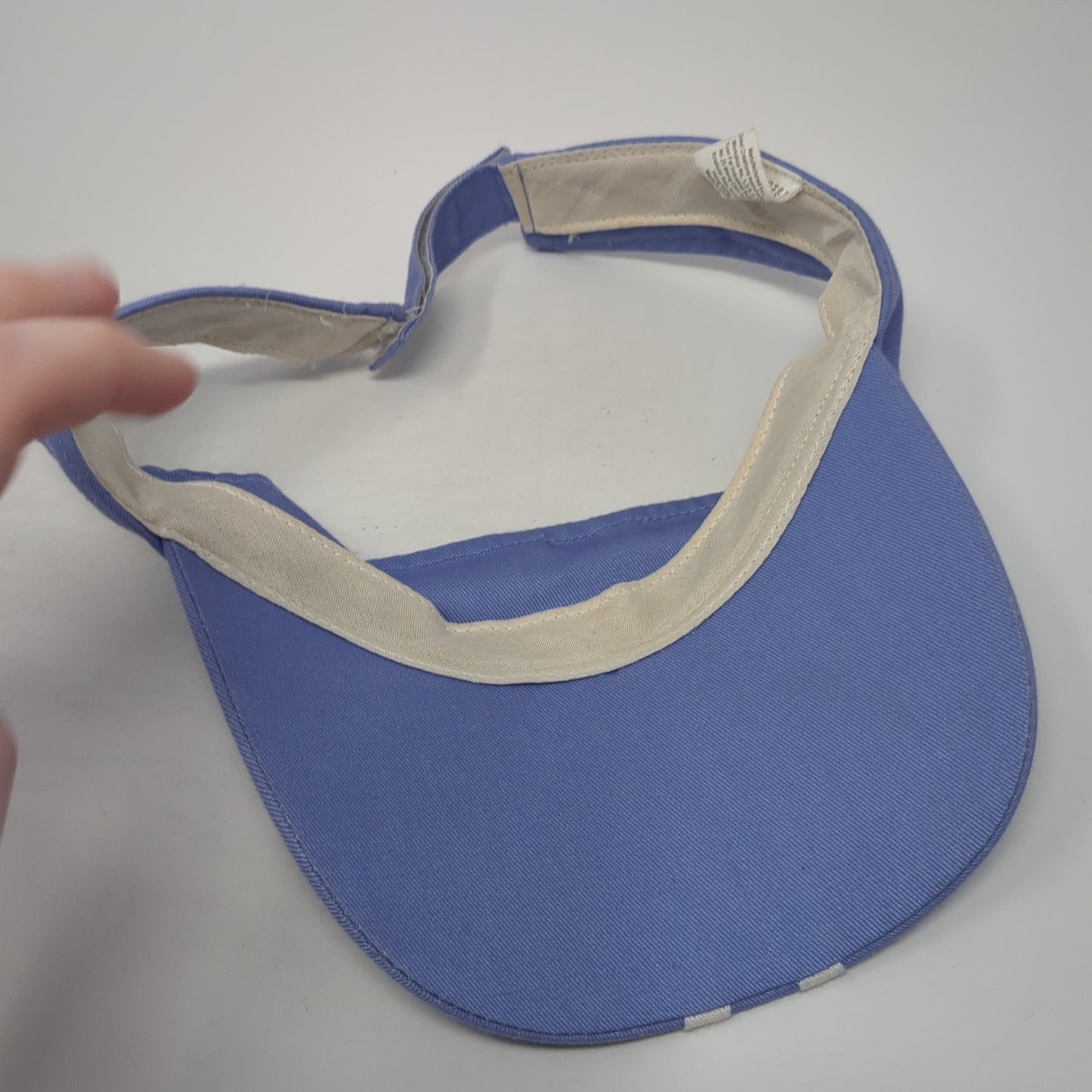Unbranded Strapback Visor Hat Blue One Size Adjustable Striped Outdoor