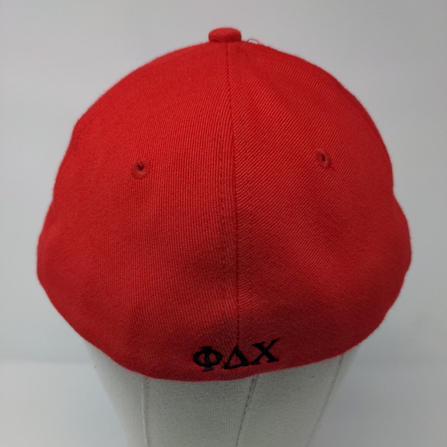 Rx Fitted Hat Red Large/XL Nu-Fit Embroidered Solid 6 Panel KC Caps