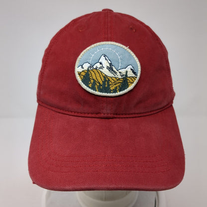 Mountain Patch Slideback Hat Red One Size Adjustable A&F Solid 6 Panel
