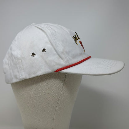 Jim Beam 5 Panel White One Size Hat Rope Slideback Organic Cotton Bourbon Logo