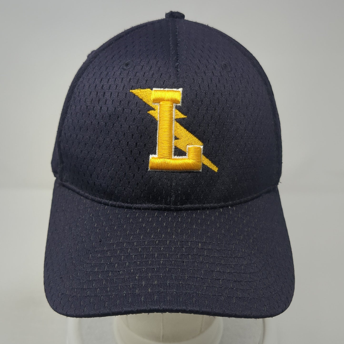 L Lightning Logo Fitted Hat Blue Medium Embroidered Solid Richardson