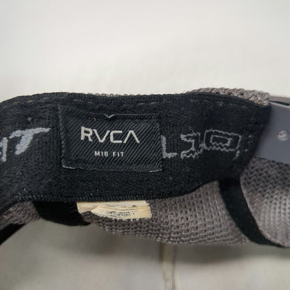 RVCA Trucker Hat Gray One Size Corduroy Leather Patch Flexfit Snapback