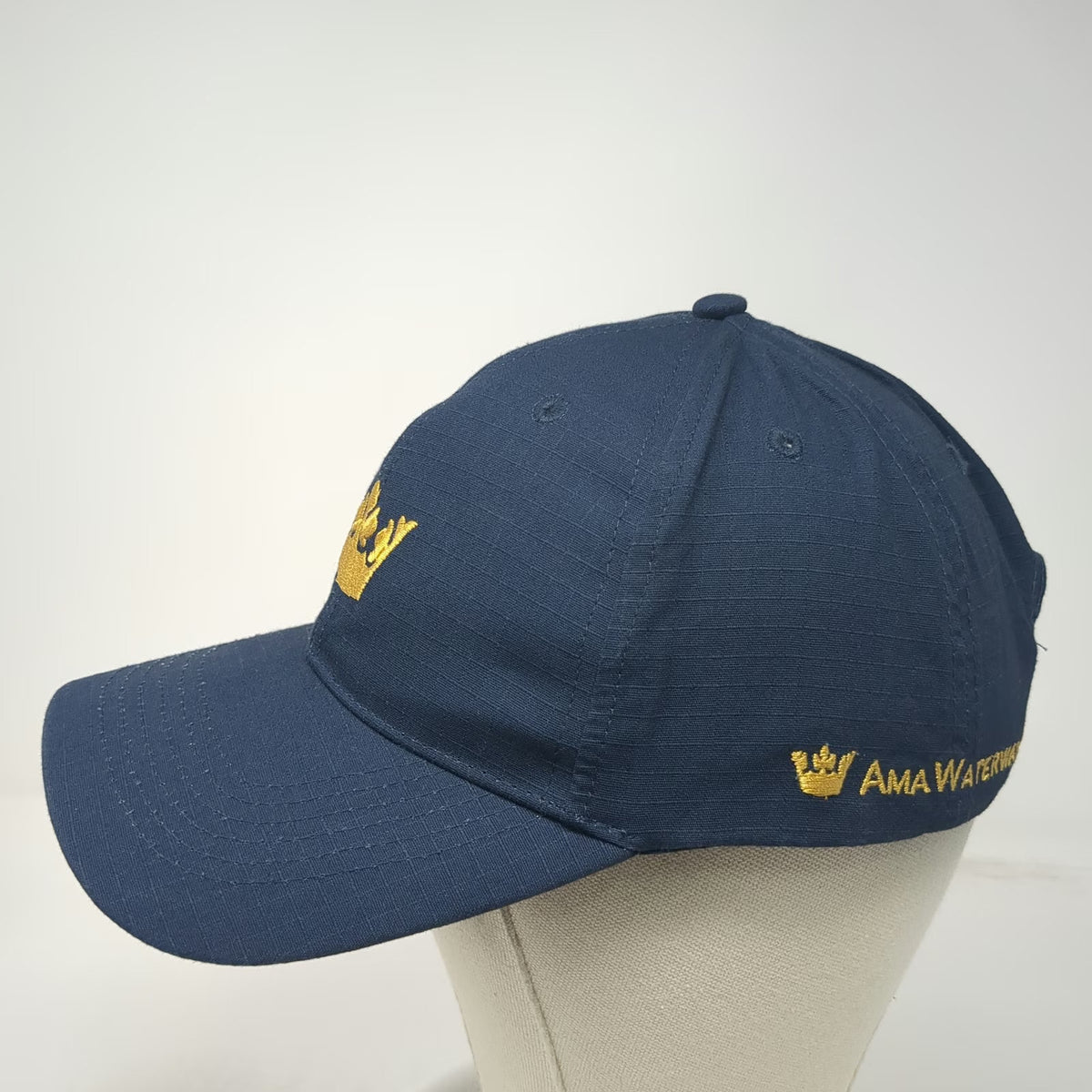 AmaWaterways Baseball Cap Blue One Size Crown Embroidery Slideback Recycled Hat
