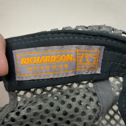 Richardson Baseball Cap Black One Size Fish Logo Mesh Back Fishing Hat 935
