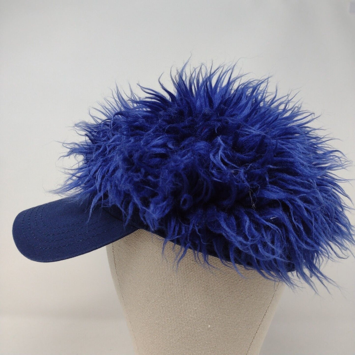 2009 Slideback Wig Cap Blue OSFA Adjustable Spiky Faux Hair Costume Hat