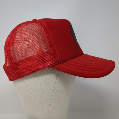 Cameo Trucker Hat Red One Size CAL Ranch Stores Mesh Snapback Foam Front Rope