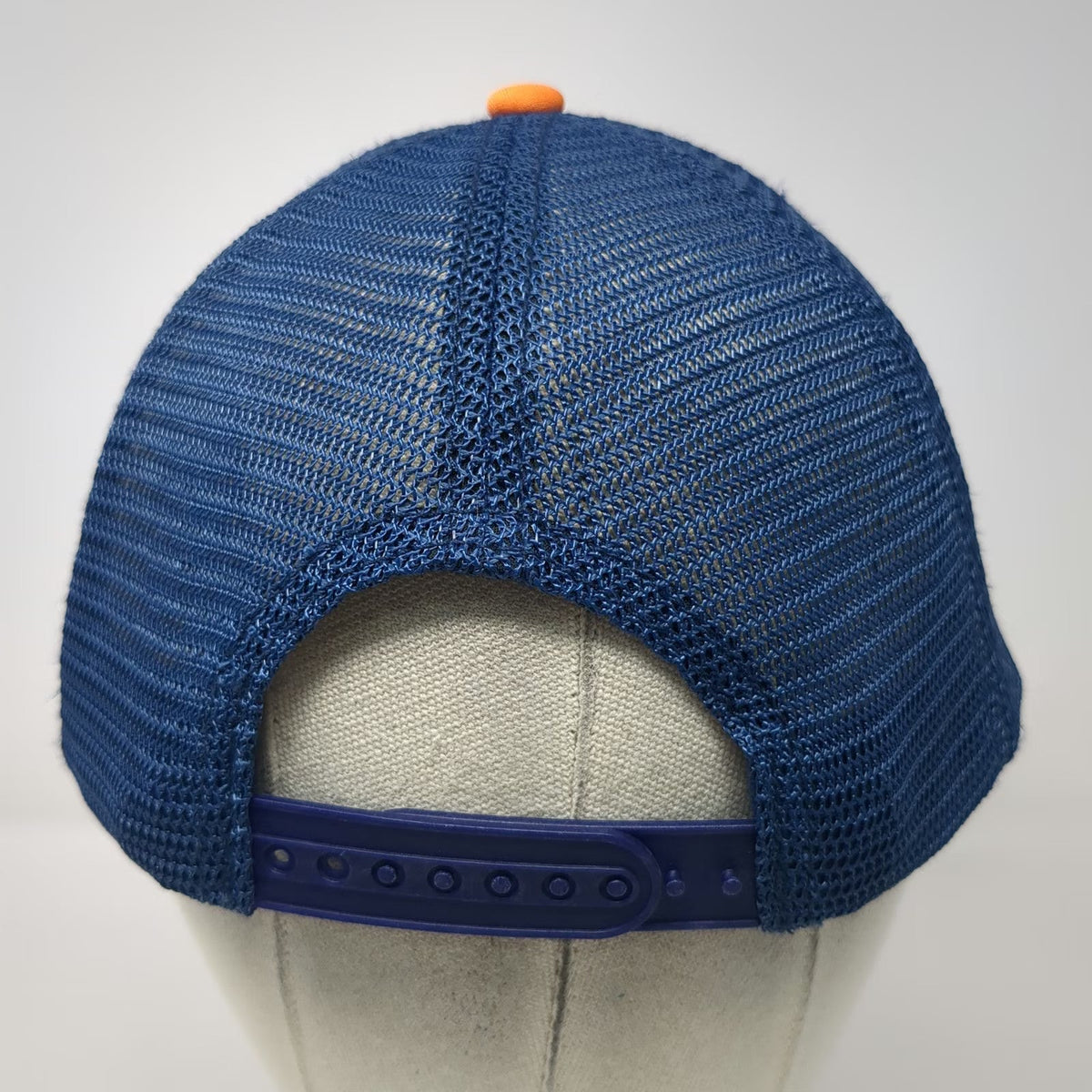 Pacific Headwear Trucker Hat White Blue Orange OSFM Mesh Rope Blank Polyester