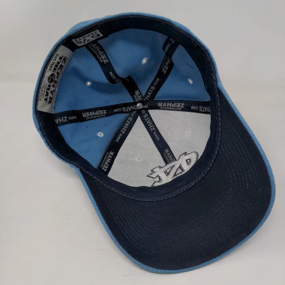 North Carolina Fitted Hat Blue Size 6 7/8 Embroidered Authentic Zephyr The Hat