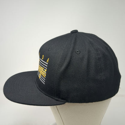 e by elidan Snapback Black OSFM Las Vegas Nevada Hat Gray Underbrim Flat Brim