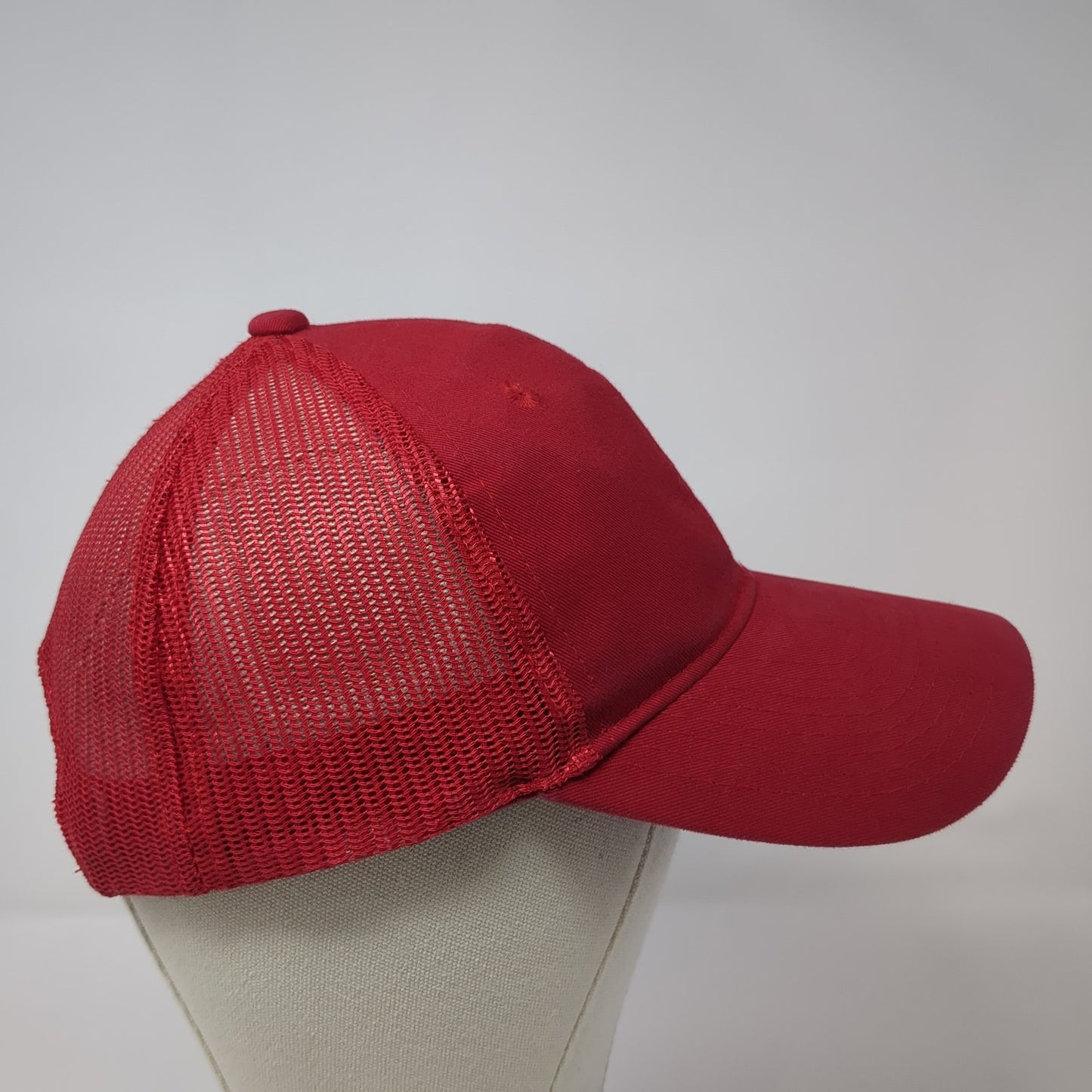 Unbranded Snapback Trucker Hat Red One Size Adjustable Mesh Back Blank