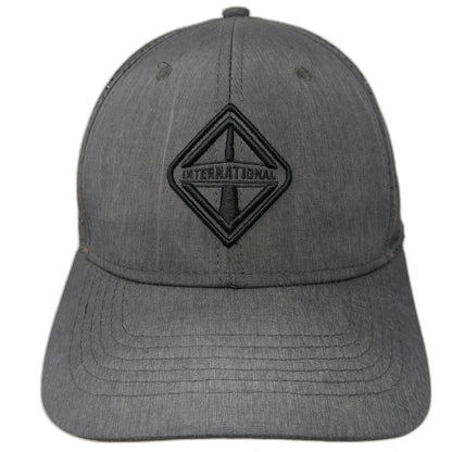 International Trucker Hat Gray One Size Perforated Snapback Orange Underbrim