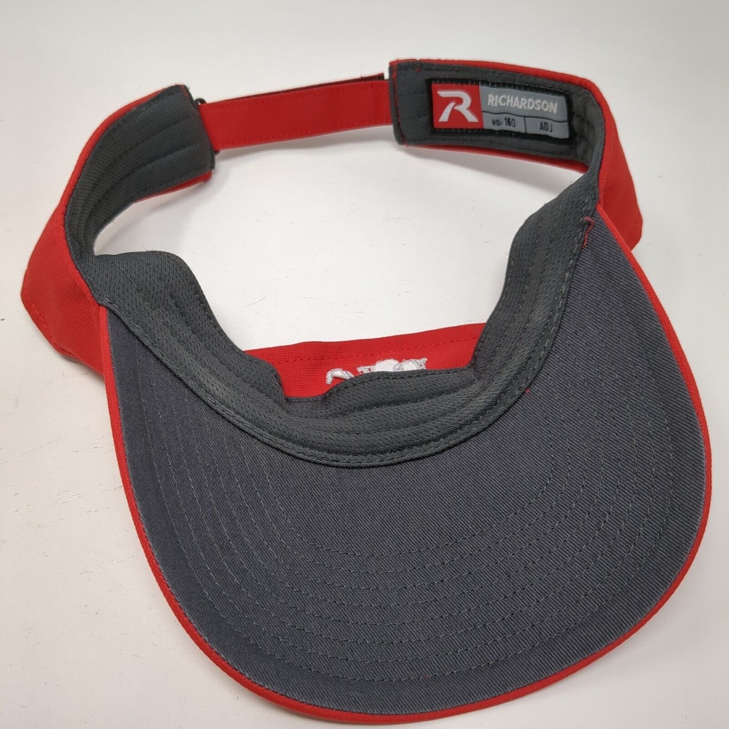 RJS Invitational Strapback Sun Visor Hat Red One Size Solid Richardson
