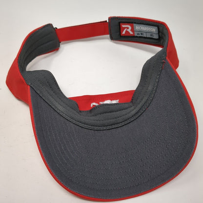 RJS Invitational Strapback Sun Visor Hat Red One Size Solid Richardson