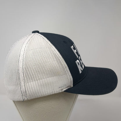 Richardson Baseball Cap Blue M Fire Rescue Mesh Fitted Hat Embroidered Flexfit