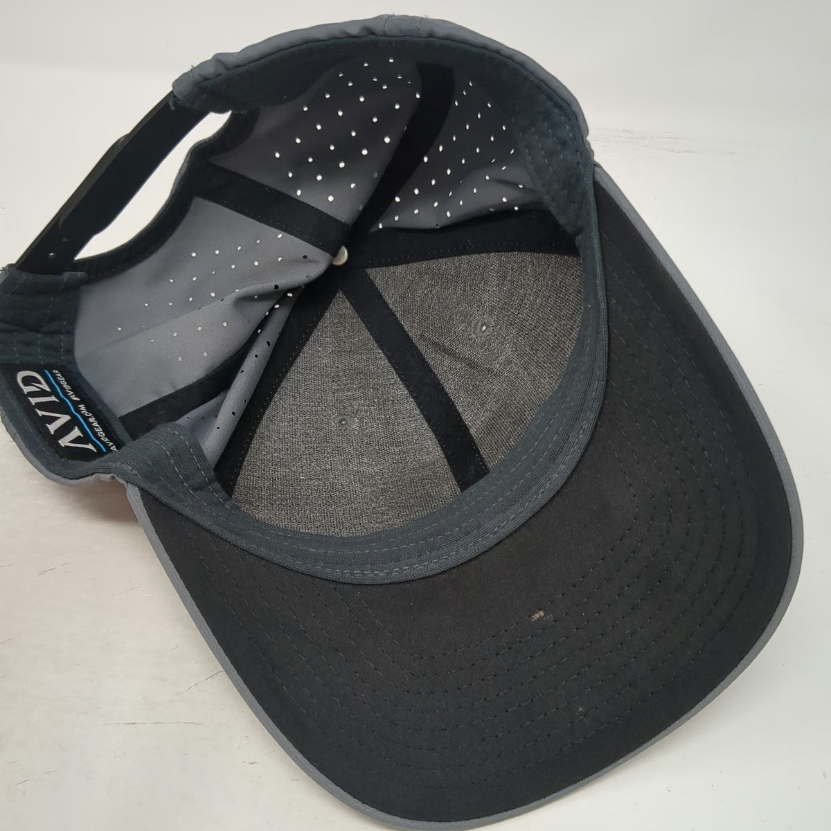 Avid Trucker Hat Gray One Size Performance Hook Logo Snapback Perforated Fishing
