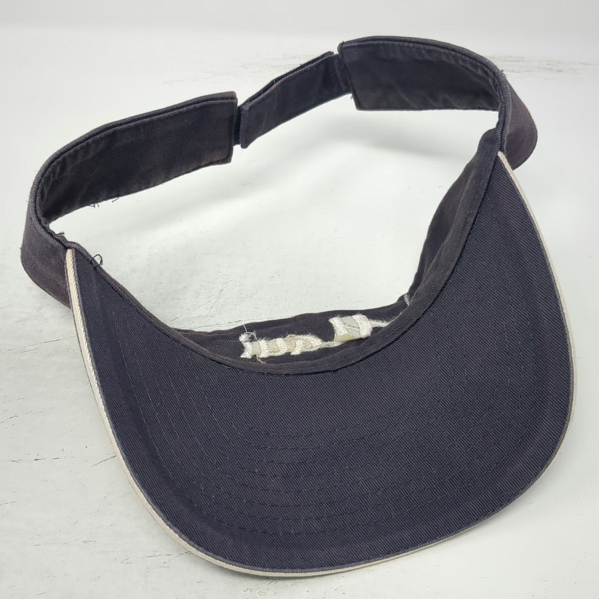 Visor Blue One Size Maui Script Embroidered Strapback Hat Contrast Piping Trim