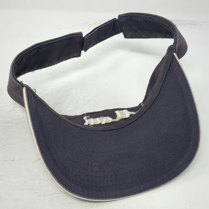 Visor Blue One Size Maui Script Embroidered Strapback Hat Contrast Piping Trim