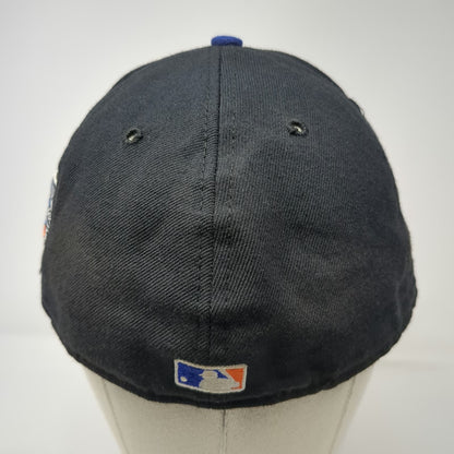 New Era Cap Black Blue 7 3/8 Mets World Series Side Patch Wool Hat Vintage 2000