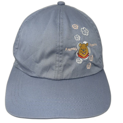 Disney Winnie the Pooh Friendly Flowers Blue Hat One Size Baseball Cap Strapback