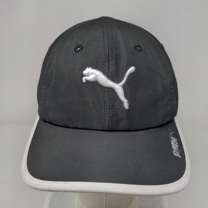 PUMA Strapback Hat Black OSFA Embroidered Adjustable 6 Panel Vent Holes