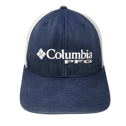Columbia PFG Snapback Trucker Hat Blue One Size Adjustable Mesh Back 6 Panel