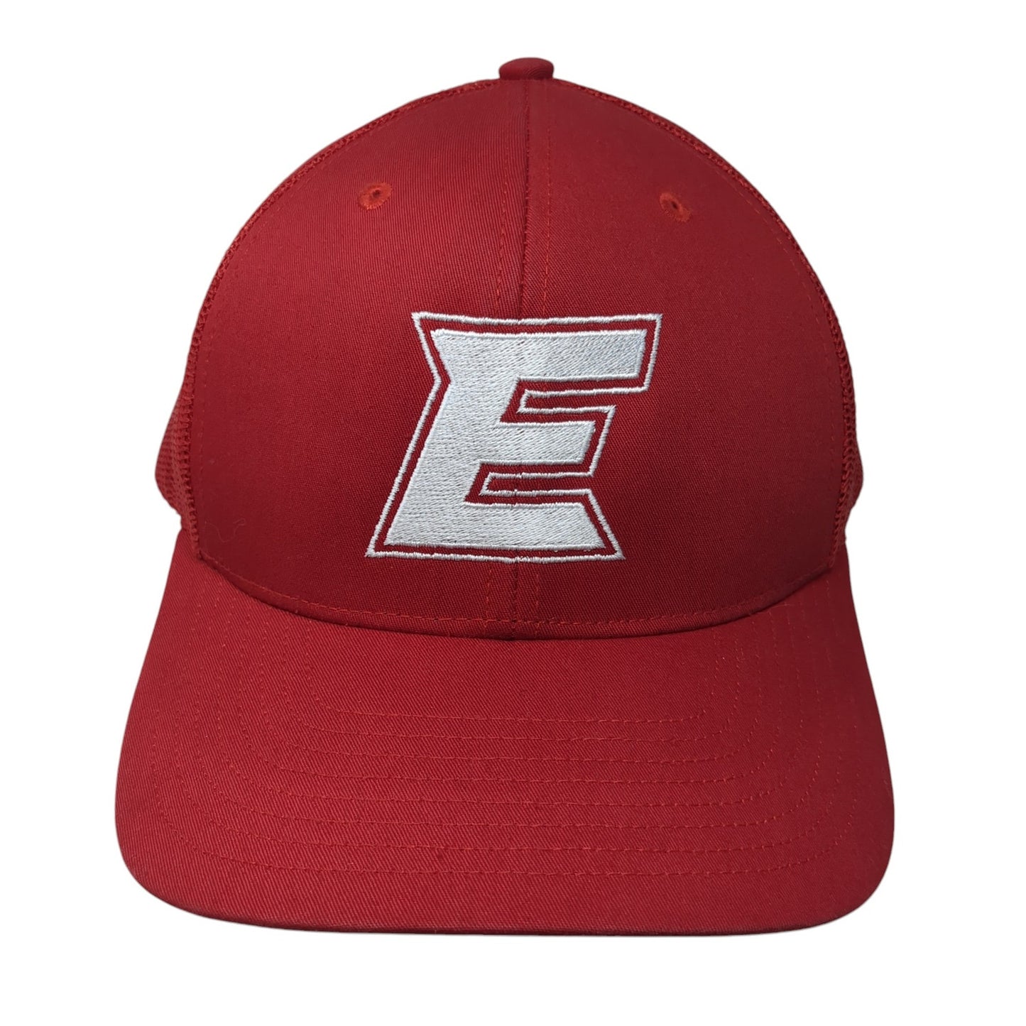 E Snapback Trucker Hat Red One Size Adjustable Mesh Back 6 Panel Richardson