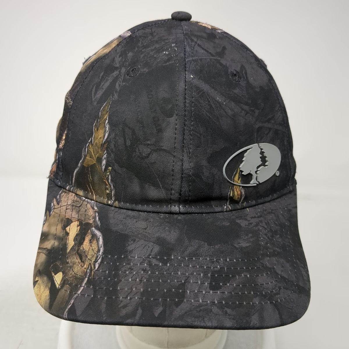 Mossy Oak Baseball Cap Black M Stretch Fit Break-Up Eclipse Camo Tree Hat