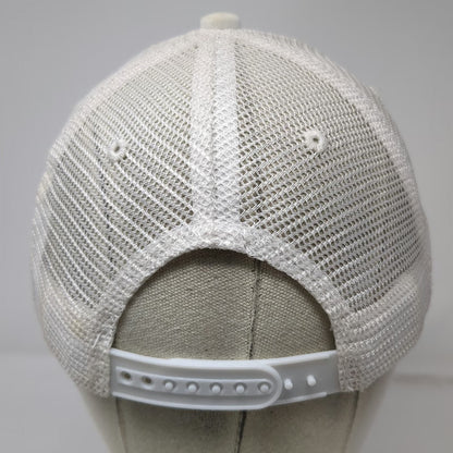 Trucker Hat White One Size Mesh Snapback USA Embroidered Baseball Patriotic