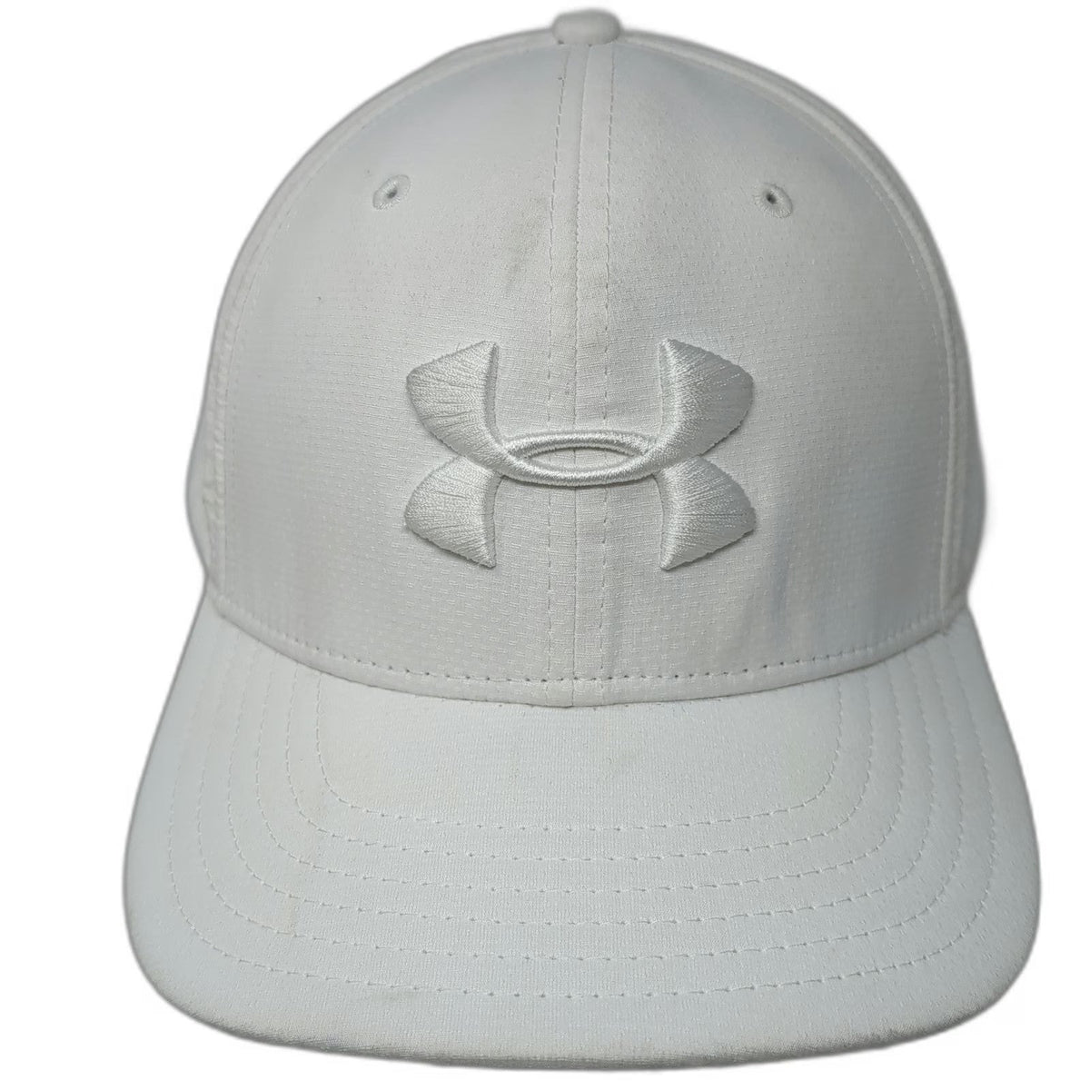 Under Armour Baseball Cap White XL Fitted Stretch Embroidered Logo Athletic Hat