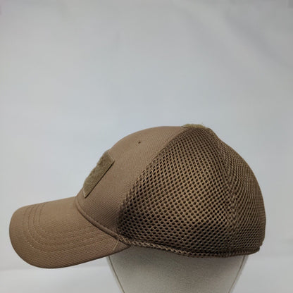 Condor Patch Fitted Mesh Back Hat Brown L/XL Vent Holes 6 Panel