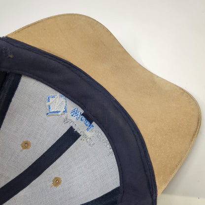 Baseball Cap Blue One Size Australian Wool Network Beige Brim Hat Strapback