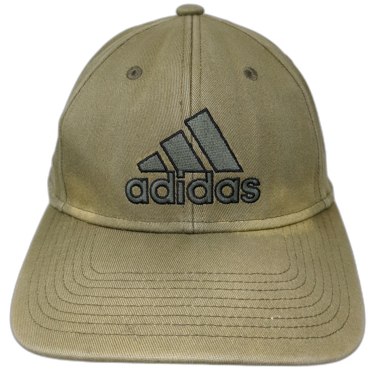 Adidas Baseball Cap Green M Cotton A-Flex Fitted Embroidered Logo Sport Hat