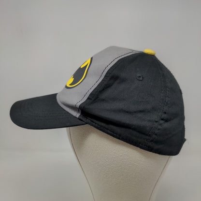 Batman Boy's Strapback Hat Black Gray Size OSFM Graphic Logo 100% Cotton