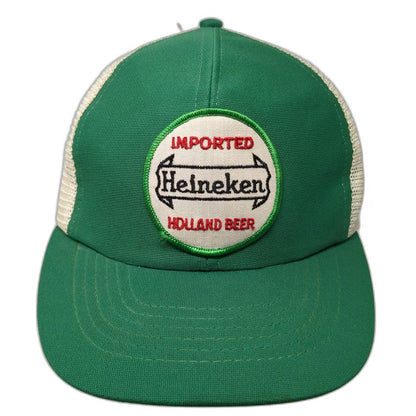 Heineken Import Holland Cap Green Trucker Hat L Beer Snapback Mesh Vintage