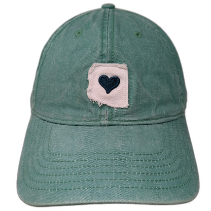 Home Free Baseball Cap Green Blue White One Size Heart Patch Arizona Slide Hat