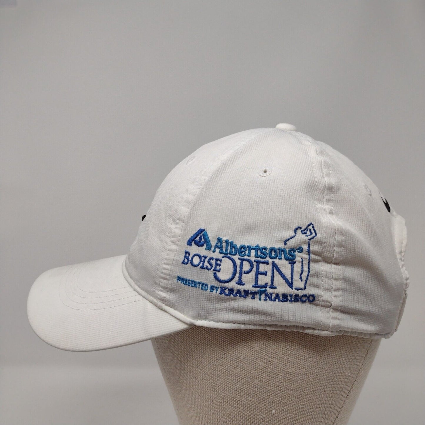 Nike Strapback Hat White OSFM Adjustable Embroidered Swoosh Logo Polyester