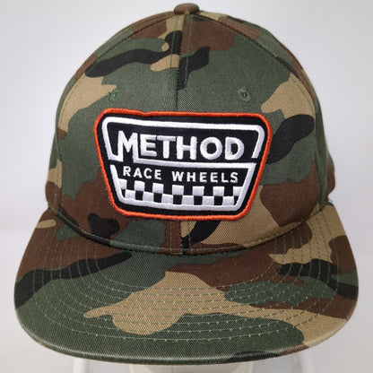 Method Race Wheels Snapback Green Brown Black Camo One Size Flat Brim Hat