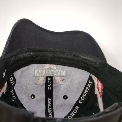 Veteran Proudly Served Strapback Hat Black OSFM Adjustable Embroidered