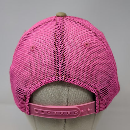 Von Dutch Trucker Hat Beige Pink One Size Mesh Snapback Patch Logo
